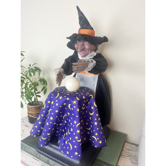 Vintage 1994 GEMMY Animated Fortune Teller Witch Halloween Motionette W Orig Box - Picture 1 of 10
